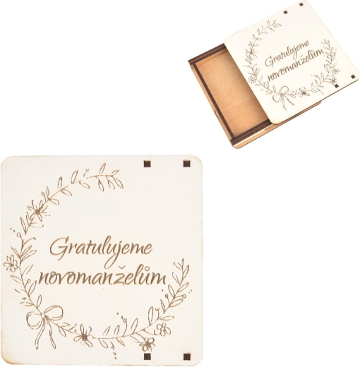 Scatolina regalo in legno “Congratulazioni” 10 × 10 cm