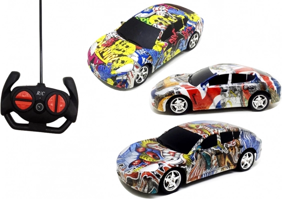 Afstandsbediende auto met graffiti