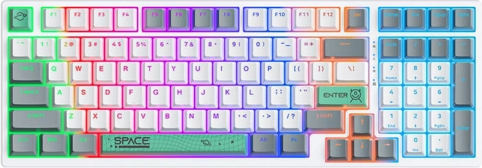 Mechanická klávesnica ONIKUMA G38, 98 kláves, USB kábel, biela
