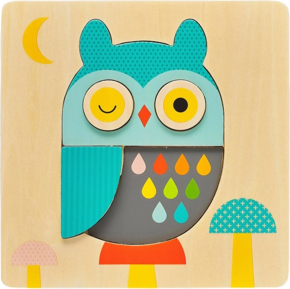 Petit Collage Puzzle in Legno Gufo