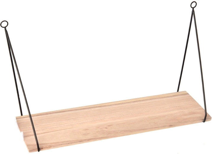 Wandplank hout en metaal 50 cm