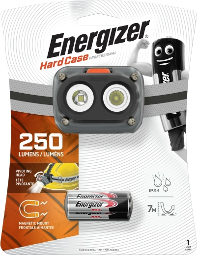 Lampe frontale magnétique Energizer Hard Case Pro, 250 lm, IPX4