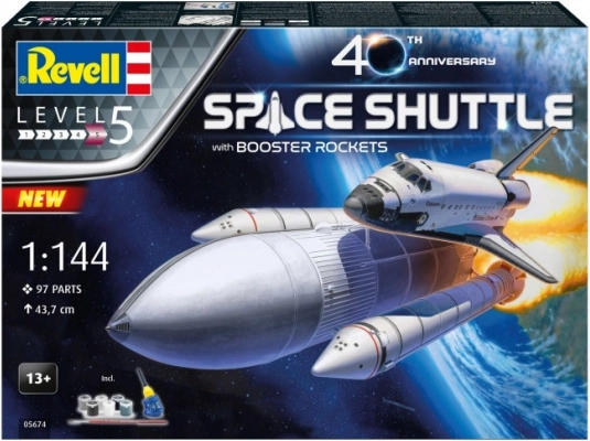 Revell model Space Shuttle with booster rockets