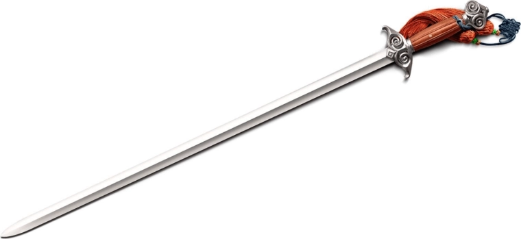 Cold Steel Chinese Leaf Gim épée chinoise 84,5 cm avec poignée en palissandre et fourreau en bois