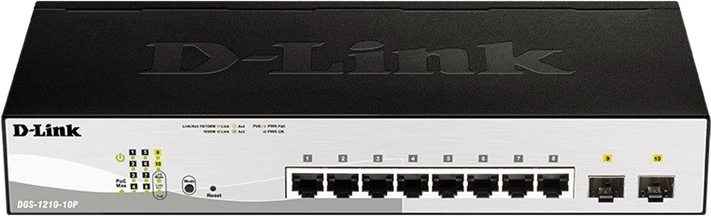 Switch DGS-1210-10P con 8GE PoE e 2 SFP