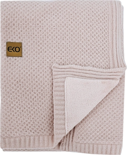 EKO strikket babytæppe med for rose pink 100 × 80 cm