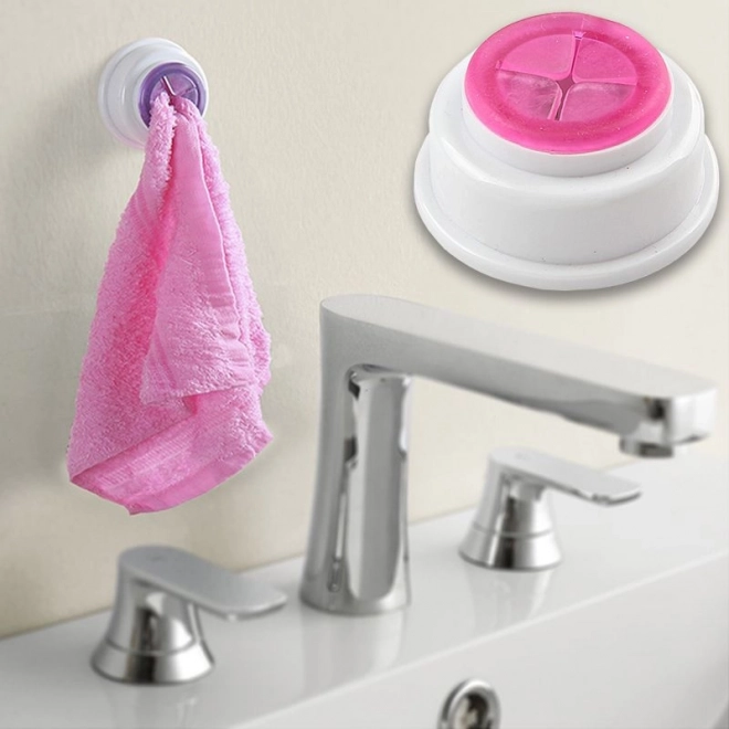 Push-in pink towel holder