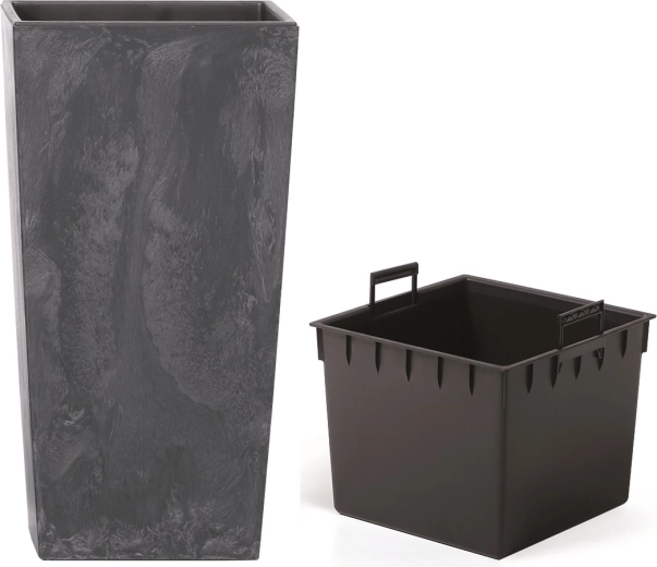 Bloempot Urbi Square met betoneffect antraciet