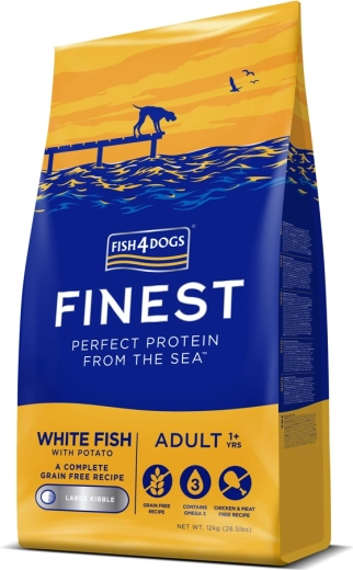 Fish4Dogs crocchette per cani adulti Finest pesce bianco con patate 12 kg