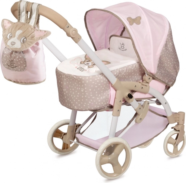 Foldable 3-in-1 doll stroller with carrycot DIDI, 75 cm