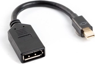 Adattatore da Mini DisplayPort a DisplayPort su cavo 10 cm nero
