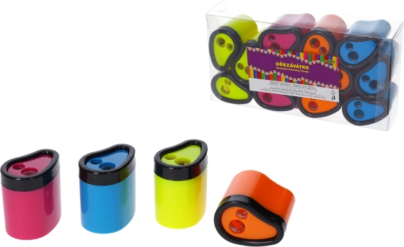 Two-Hole Pencil Sharpener with Shavings Container