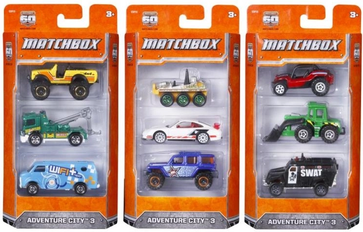 Matchbox Set van 3 Autootjes