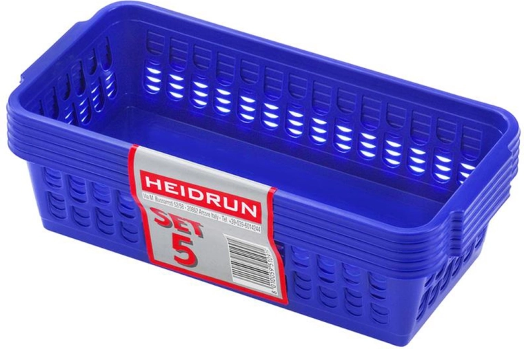 Kunststoffkörbe HEIDRUN 20,5 × 10 × 6,5 cm, Set 5 St., Farbmix