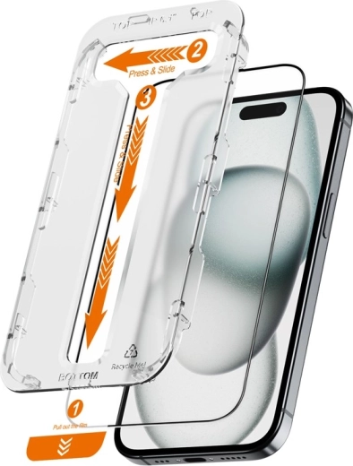 EasyShield 2-confezioni di vetro temperato per iPhone 16 / iPhone 15