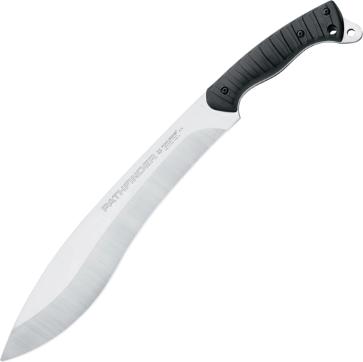 Outdoormesser FOX KNIVES Pathfinder 35 cm, schwarz, FRN + Gummi, Lederetui