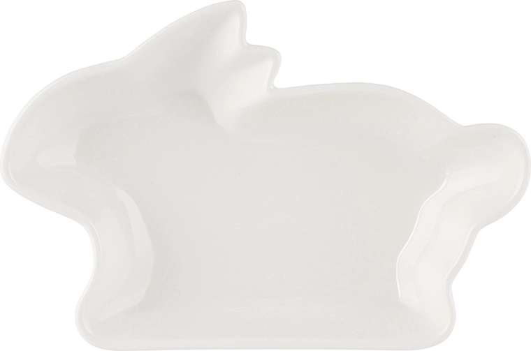 Porcelænserveringsskål kanin cremefarvet
