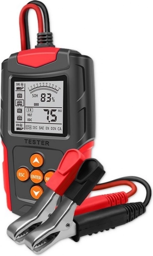 Digital car battery tester with LCD display 12V/24V, 3–200 Ah