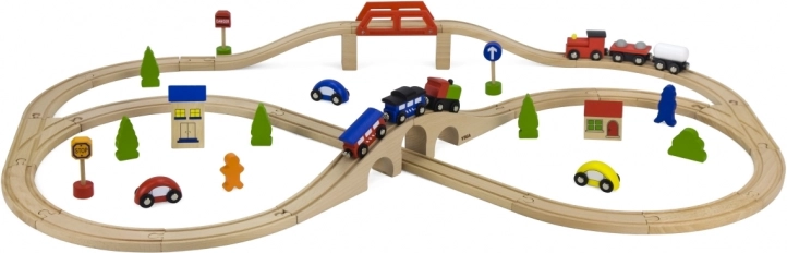 wooden train set 49 pcs