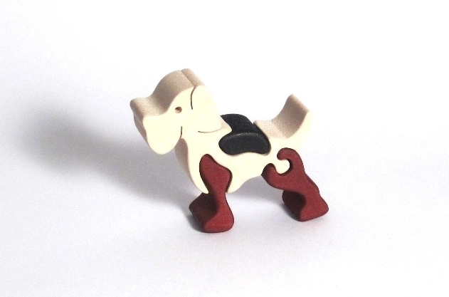 Fa betétes puzzle – kiskutya