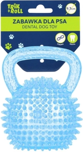 Pallina per cane con impugnatura blu 9,5 cm
