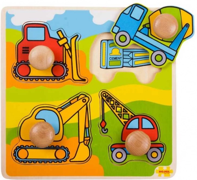 Large Insert Puzzle Construction Machines Bigjigs Toys