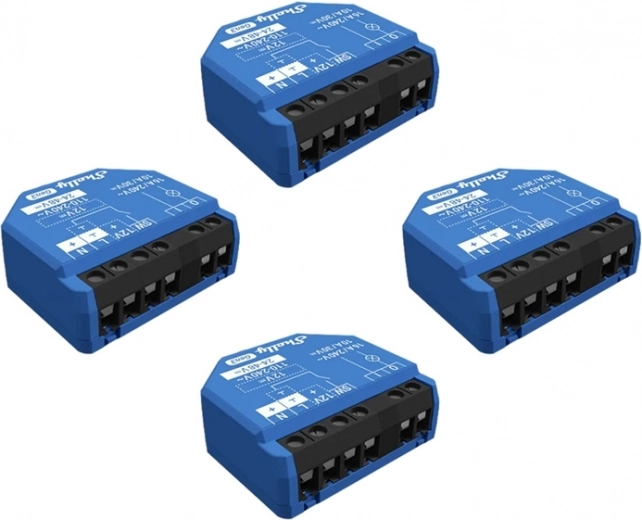 Contrôleur Shelly 1 Gen3 WiFi/Bluetooth, lot de 4 pièces