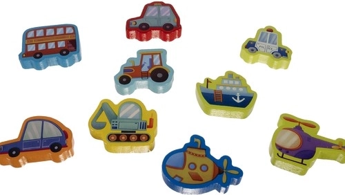 Třídění tvarů a puzzle s vozidly