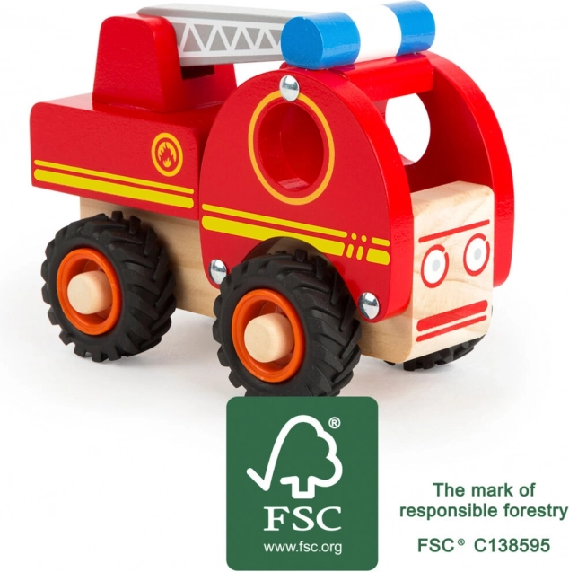 Wooden Fire Truck with Ladder