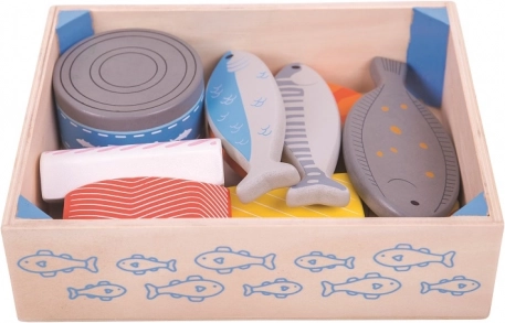 Drveni morski plodovi u kutiji Bigjigs Toys