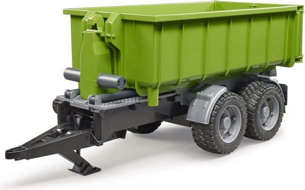 Bruder rimorchio verde con contenitore ribaltabile 1:16