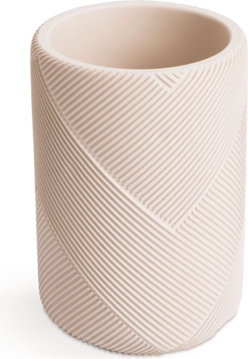 Bicchiere da bagno in resina color beige opaco