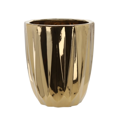 Ceramic plant pot cover 30 × 30 × 36 cm – gold