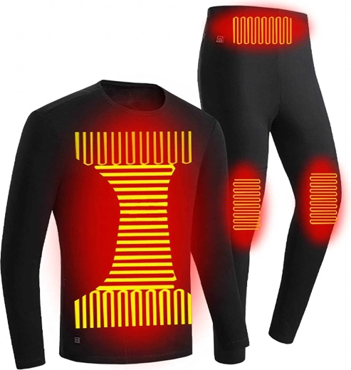 Verwarmd thermisch ondergoed set 3XL met USB-voeding