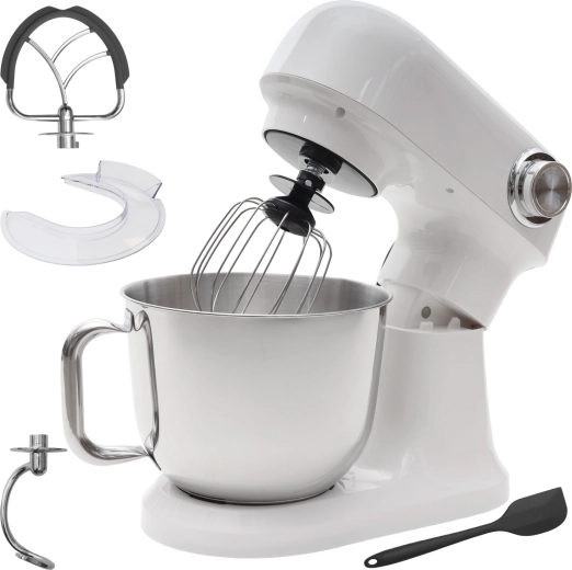 Bauerkraft planetary kitchen mixer with 5 l bowl, 1500 W – White