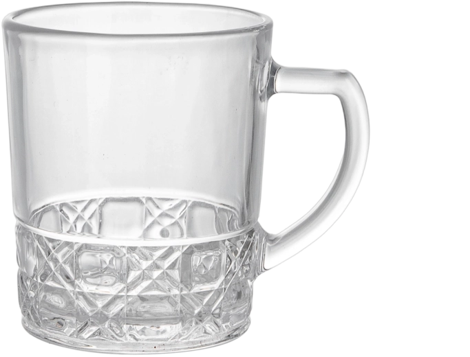 Lot de 6 verres cannelés avec anse 240 ml