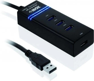Hub USB 3.0 IUH3FB, 4× USB 3.0, nero
