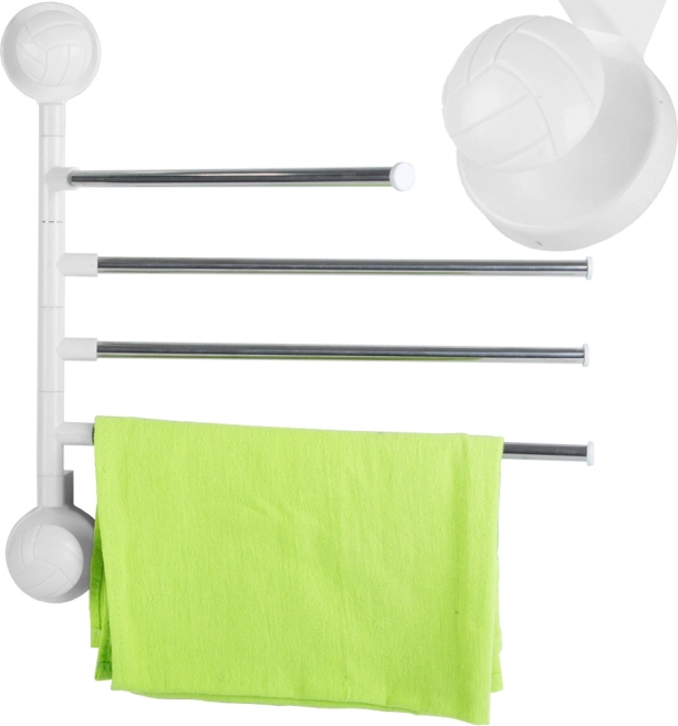 Swivel Wall-Mounted Towel Rack with 4 Arms