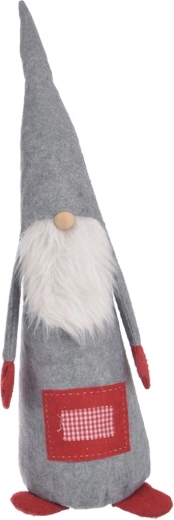 Decoratieve kerstgnome van polyester, lichtgrijs, 95 cm