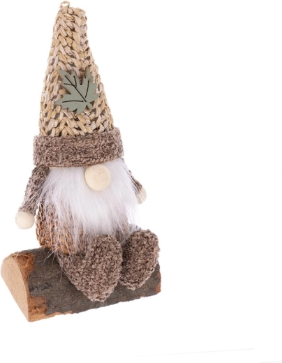Wichtel aus Holz und Textil in Beige