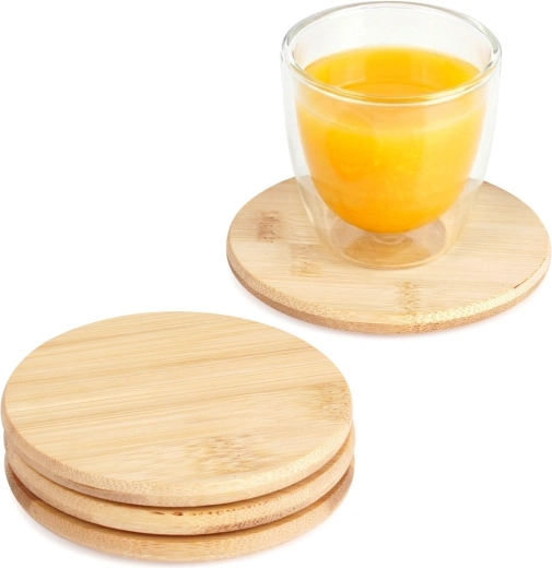 Bamboo Coasters 9.5 cm, Set of 4