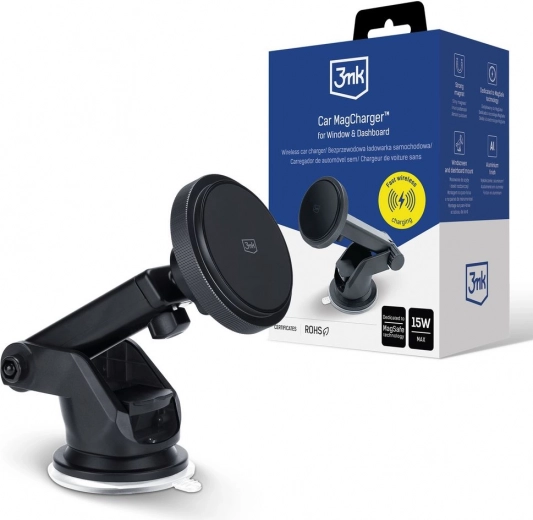 Magnetische autolader 3mk voor raam en dashboard