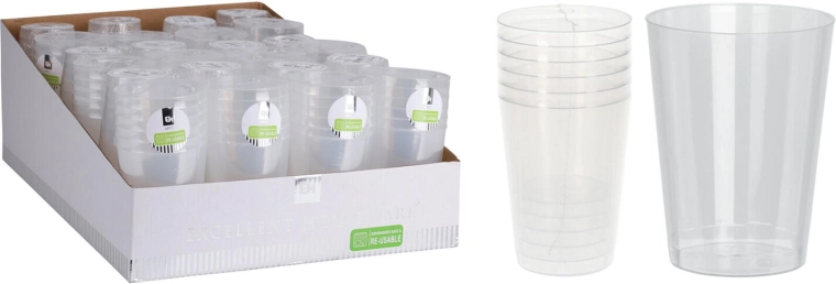 Bicchieri di plastica 280 ml trasparenti – set da 6 pezzi