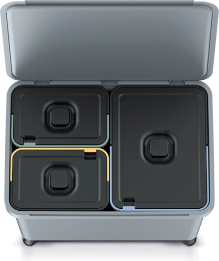 Three separate containers for clear sorting