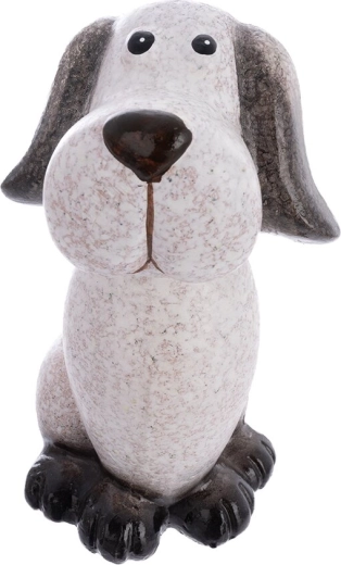 Decorative polyresin dog figurine, beige, 22 × 13 × 16 cm