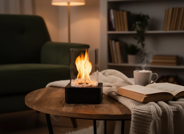 Real flame for a cozy atmosphere