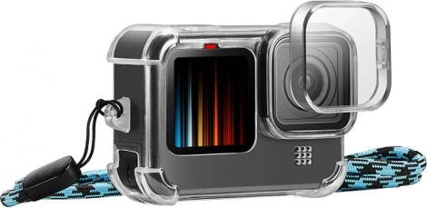 Protective Case with Lens Cover and Neck Strap for GoPro Hero 9 / 10 / 11