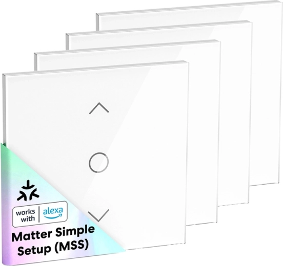 Meross smart Wi‑Fi switch for blinds and roller shutters with Matter (4 pcs)