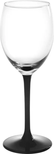 Verre à vin blanc 250 ml avec pied noir