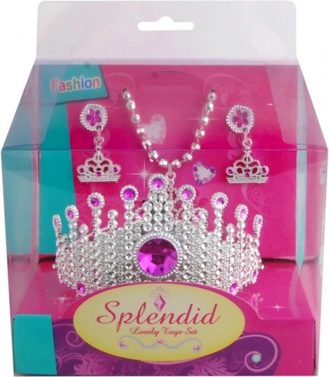 Set za male princeze – ružičasta kruna, ogrlica i naušnice